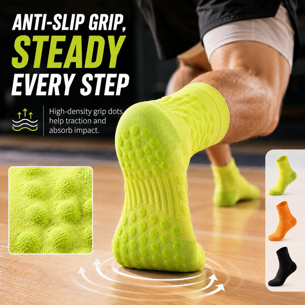 Athletic Non-Slip Cushion Quarter Socks for Men, Women & Youth – Performance Training & Sports