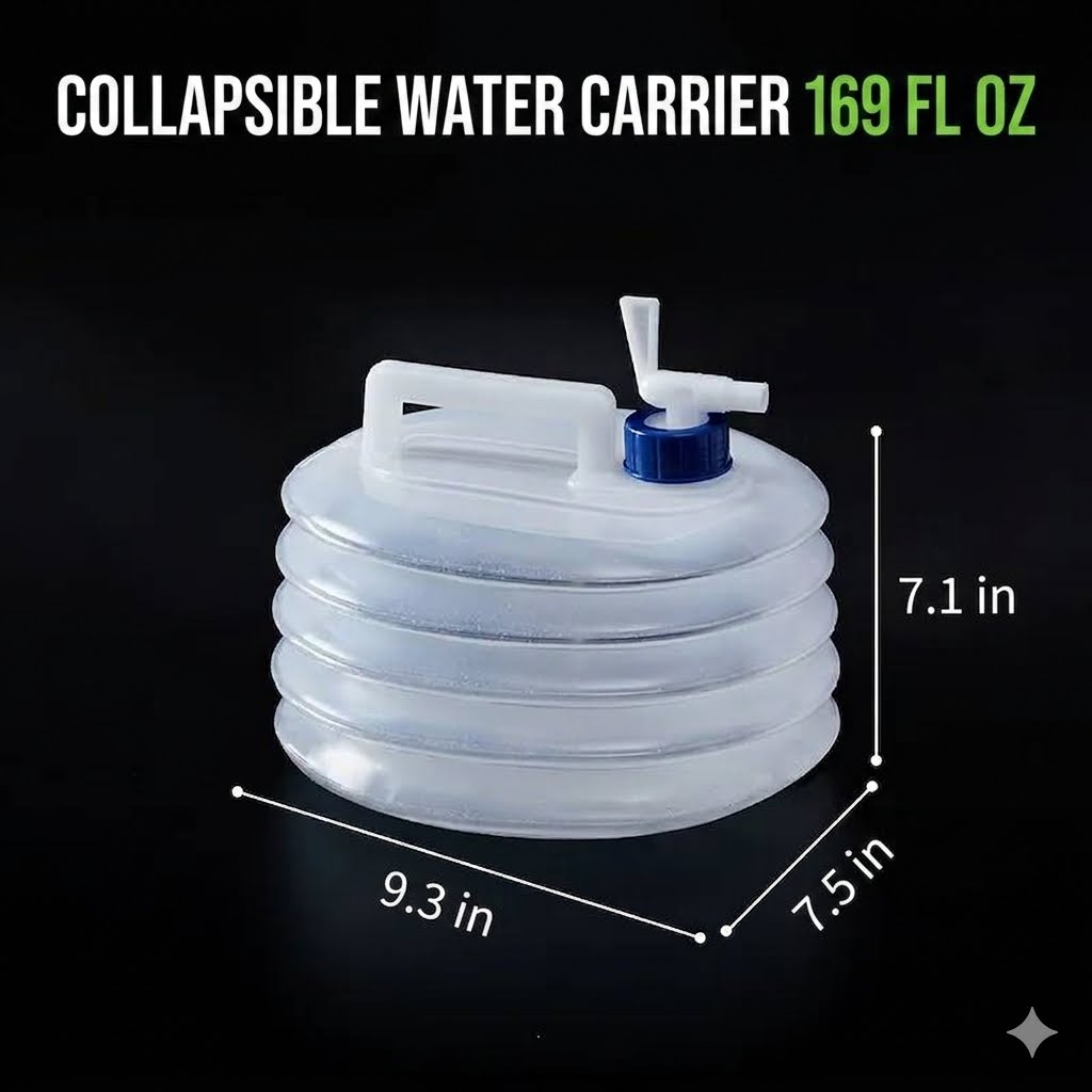 Collapsible Water Container with Spigot — Easy Water Access for Camping, Picnics & Road Trips