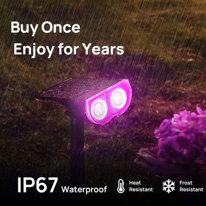Smart Solar Motion Sensor Spotlights -Controlled Outdoor Lights with Music Sync & IP67 Waterproof Protection