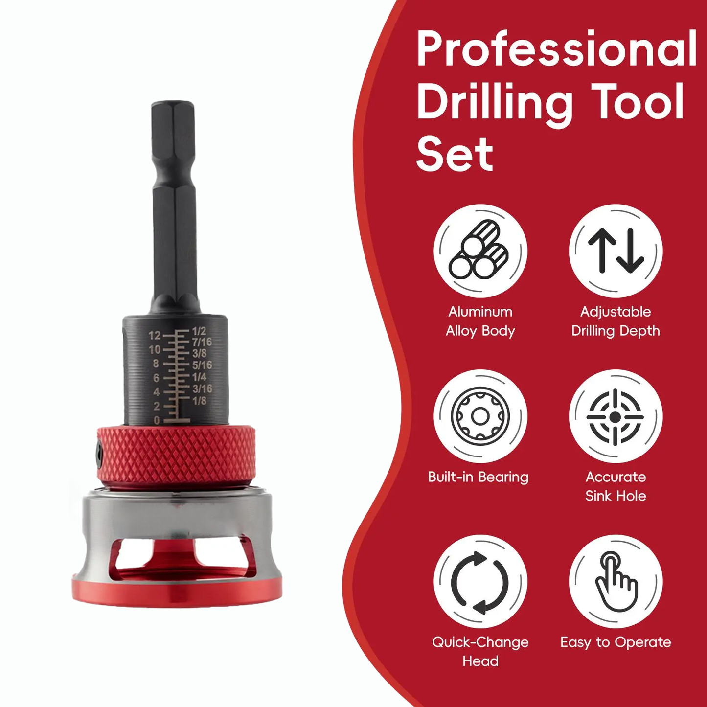 High carbon steel four-flute countersunk drill bit set