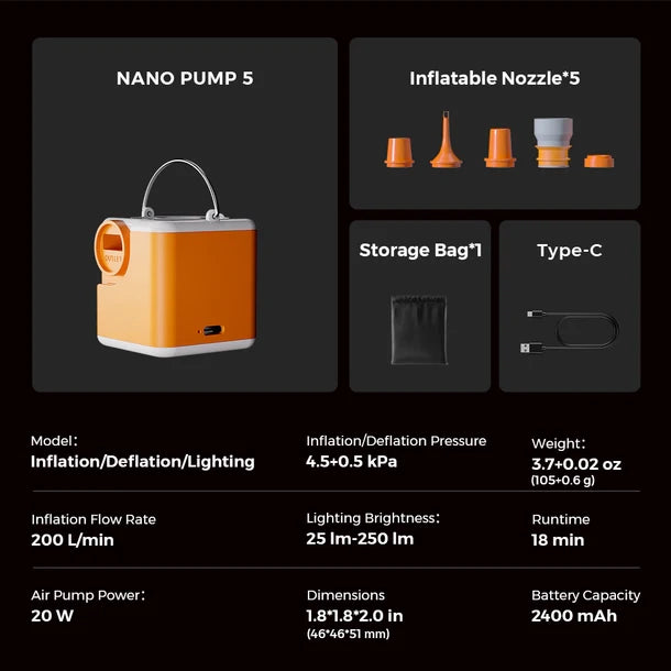 Bamafrontierman™ Portable Mini Air Pump with LED Light