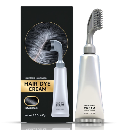 Comb-shaped hair dye to cover gray hair – natural black and dark brown