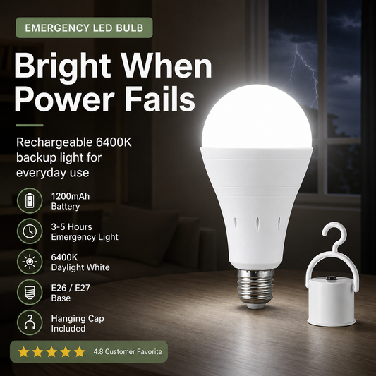 6400K Rechargeable Emergency LED Bulb