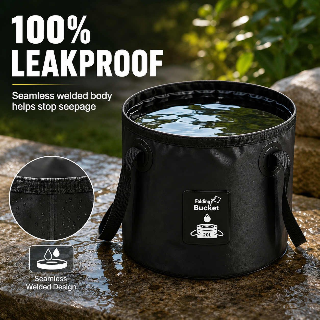 Portable Waterproof Collapsible Water Bucket