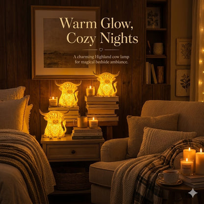 Rechargeable Highland Cow Night Light – Magical 3D Glow Lamp