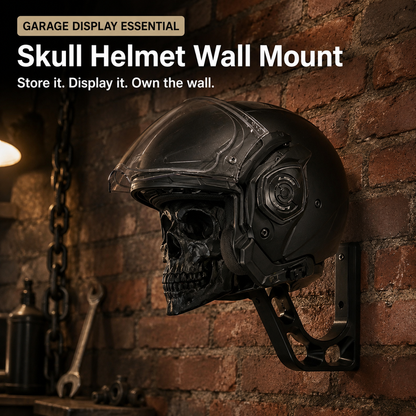 Skull Motorcycle Helmet Wall Mount