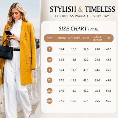 Women's Slim-Fit Double-Breasted Wool-Blend Peacoat