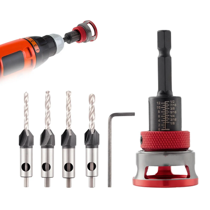 High carbon steel four-flute countersunk drill bit set