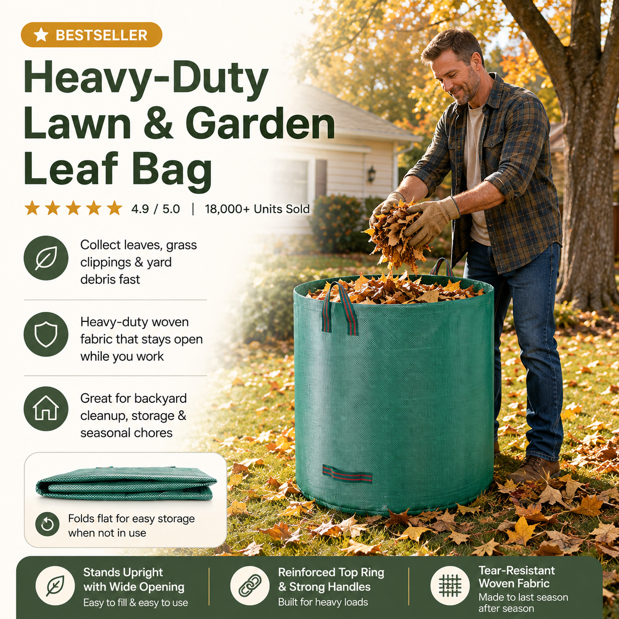 Heavy-Duty Lawn &amp; Garden Leaf Bag
