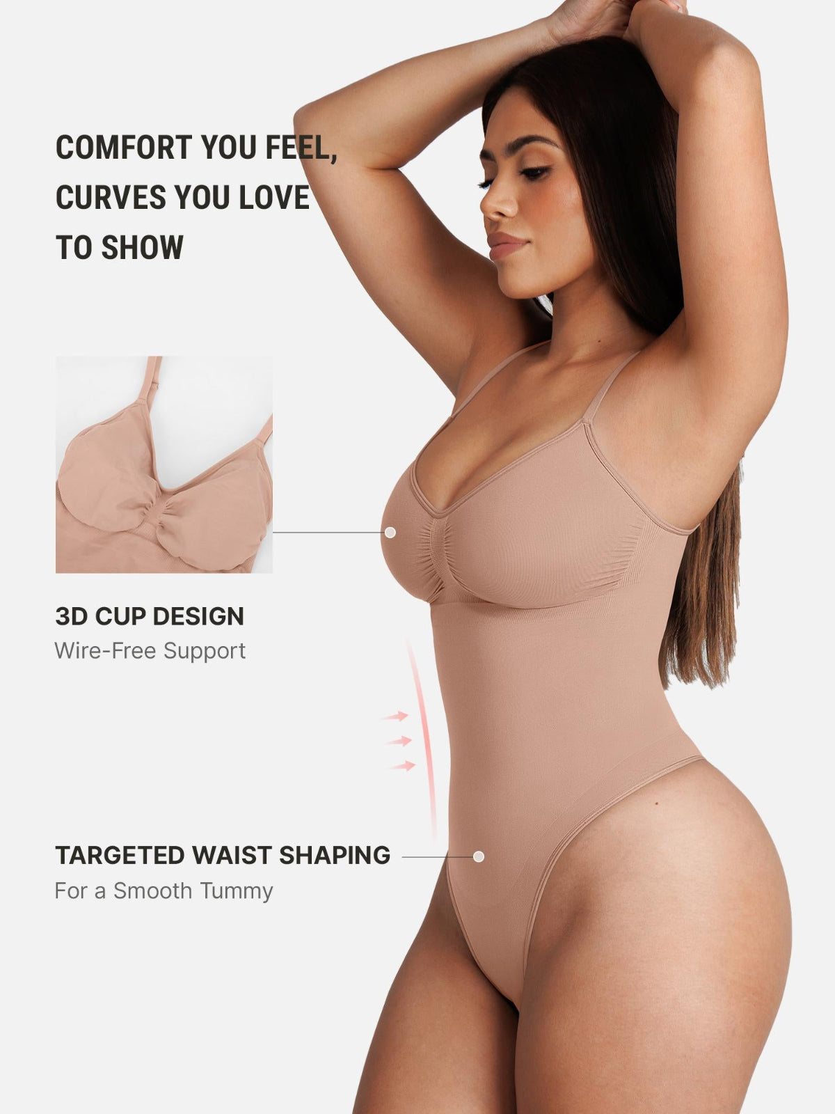 Breathable Seamless Shapewear Bodysuit with Tummy Control & Open Gusset