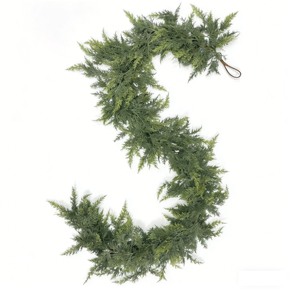 6FT Lush Artificial Cedar Garland – 120-Tip Christmas Greenery Decor