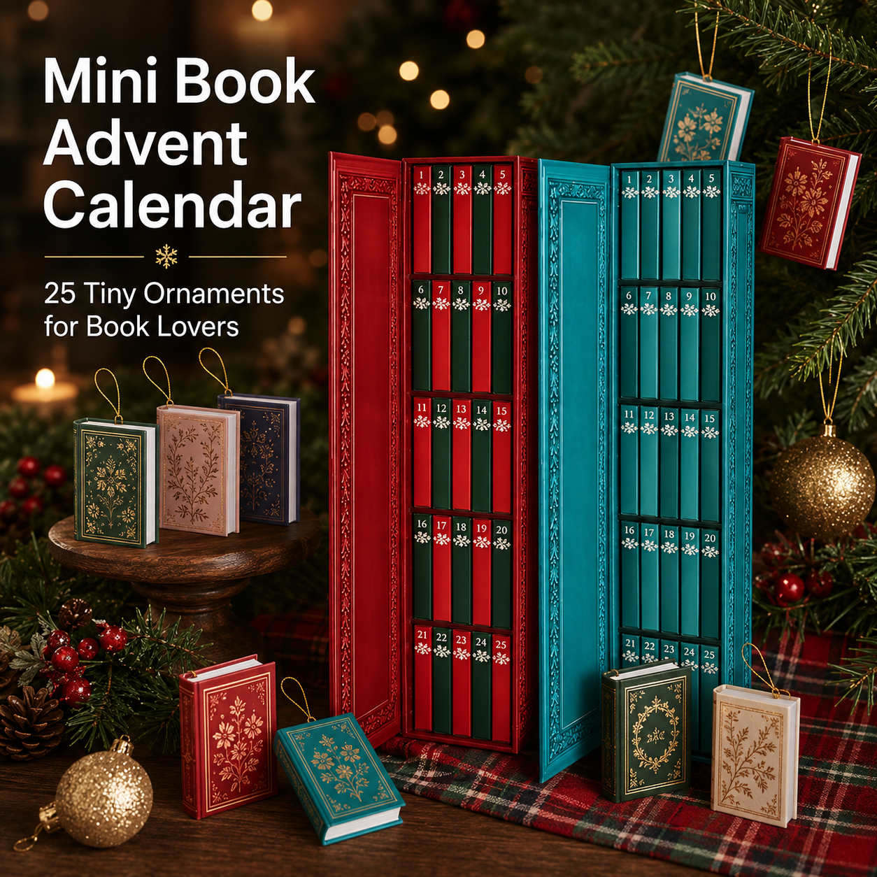 25-Day Mini Book Ornament Advent Calendar