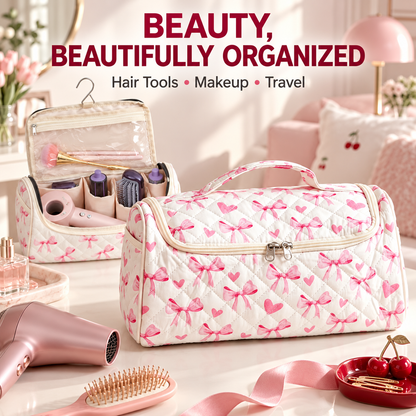 Handcrafted Hair Dryer & Makeup Organizer for Effortless Travel
