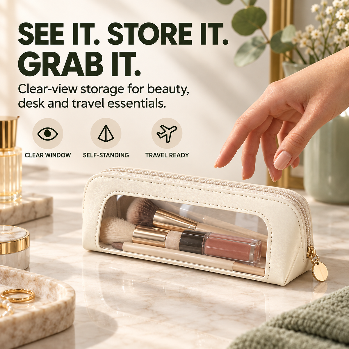 💄Multifunctional Portable Makeup Brush and Cosmetic Zippered Organizer Bag💄