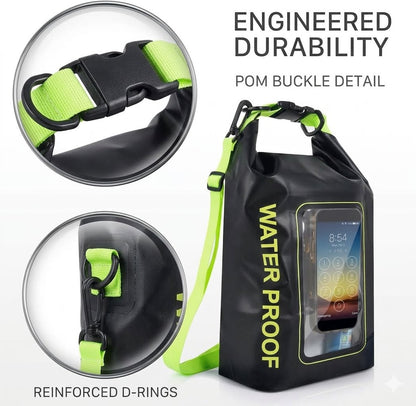 IP68 Waterproof Dry Bag with Touchscreen Phone Pocket – 68OZ/169OZ Crossbody for Kayaking, Fishing & Hiking**