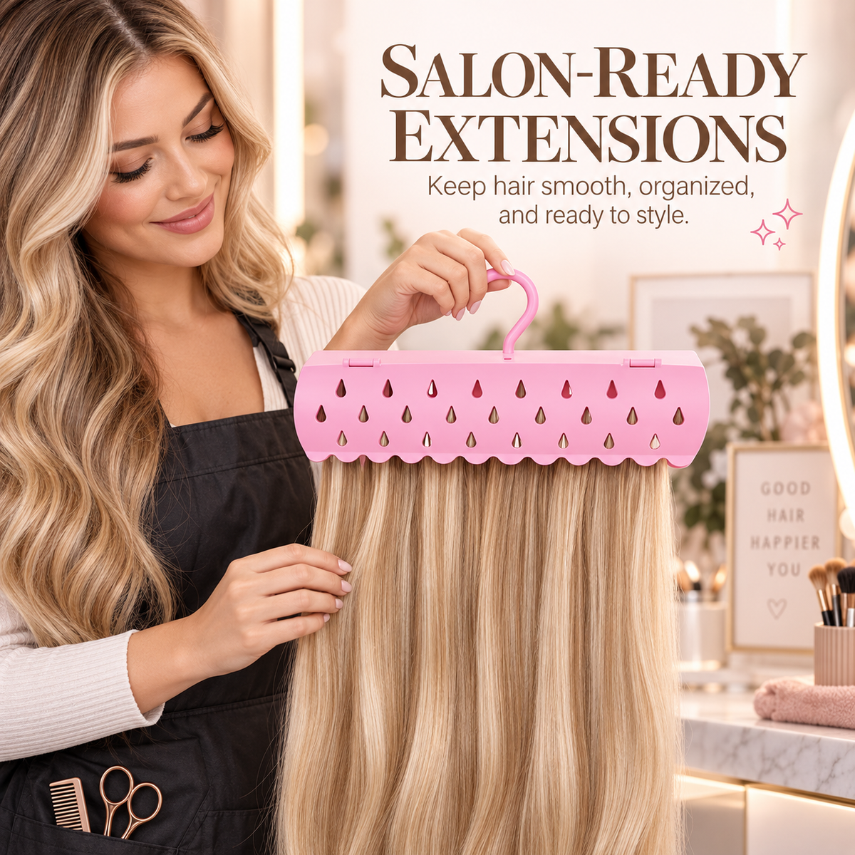 Hair Extension Holder And Hanger Stand For Styling