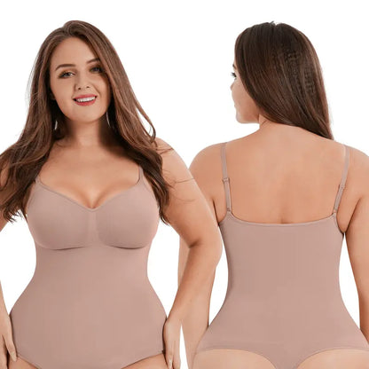 Breathable Seamless Shapewear Bodysuit with Tummy Control & Open Gusset