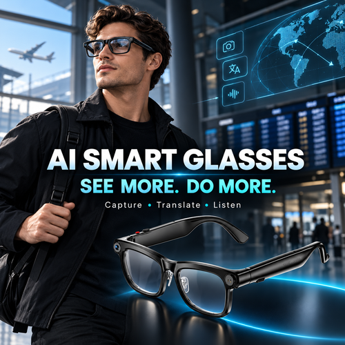 🔥Free shipping🔥AI Smart Glasses with Camera, Translation & Open-Ear Audio👓