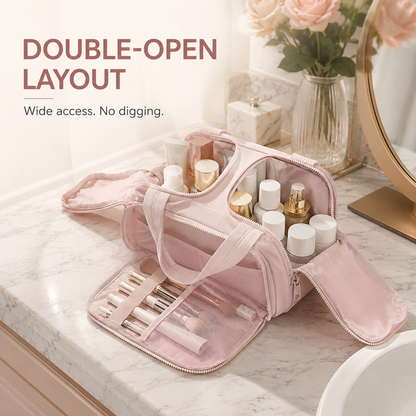 Large Capacity Double-Open Cosmetic Bag