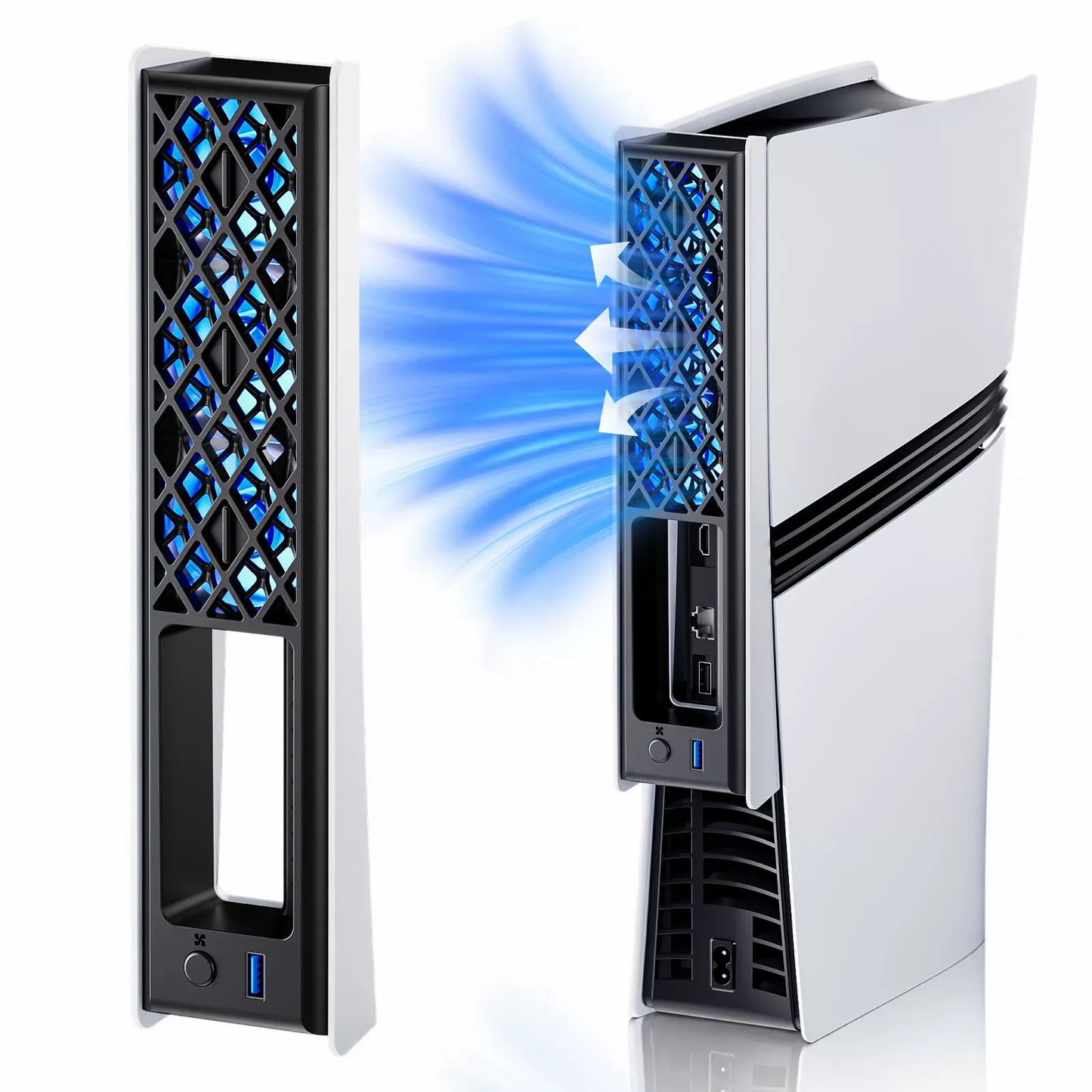 Quiet Cooling Fan for PS5 Slim & Pro - Automatic Temperature Control USB Cooler