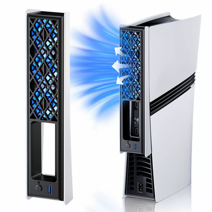 Quiet Cooling Fan for PS5 Slim & Pro - Automatic Temperature Control USB Cooler