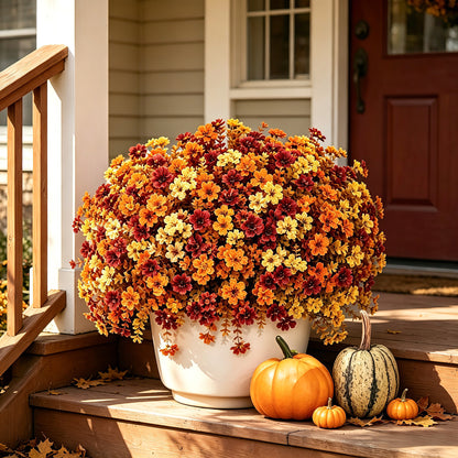 Fall Artificial Flowers, UV Resistant Faux Bouquets for Outdoor & Home Decor