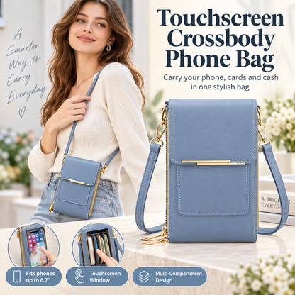 📱Touchscreen Crossbody Phone Bag with Card Slots & Dual Zippers📱
