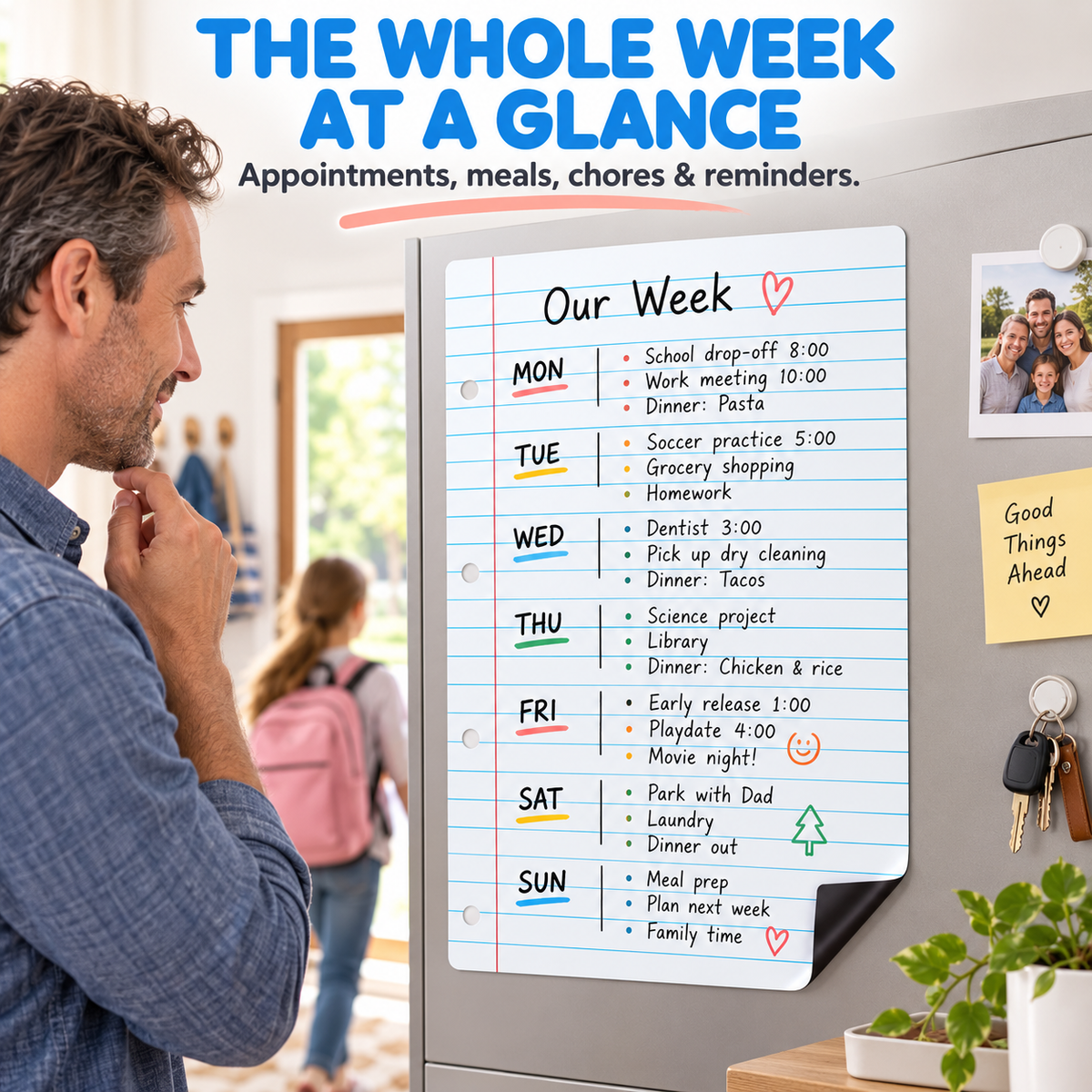 Magnetic Dry Erase Planner for Effortless Family Organization