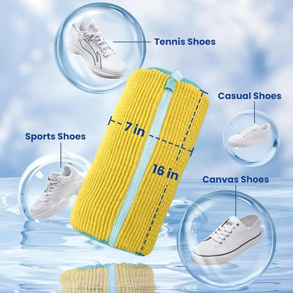 360° Chenille Sneaker Wash Bag — Stop Washing Machine Damage & Shoe Warping