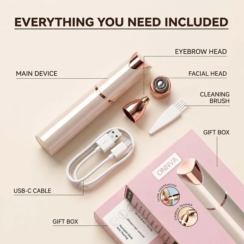 2 in 1 facial & eyebrow hair trimmer for Women,Portable Rechargeable Shaver 🪞