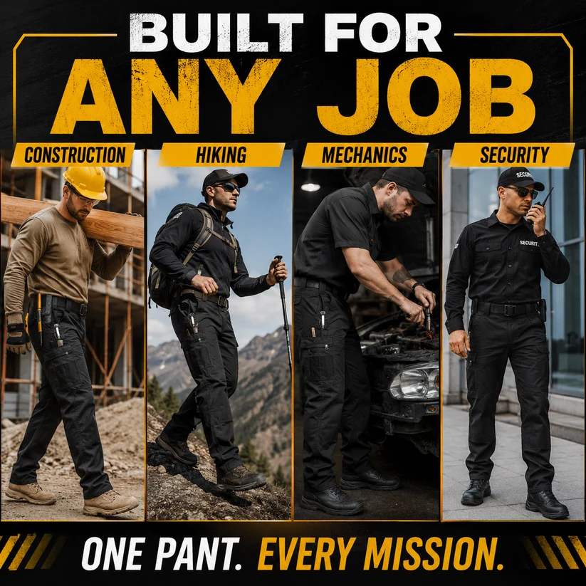 Men's Solid Color Tactical Work Pants