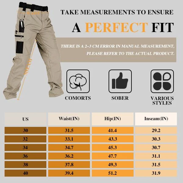 Men's Solid Color Tactical Work Pants
