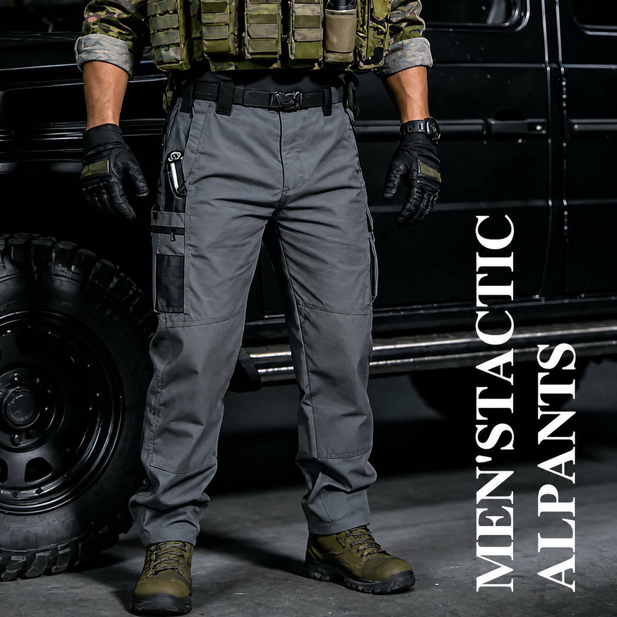 Men's Solid Color Tactical Work Pants