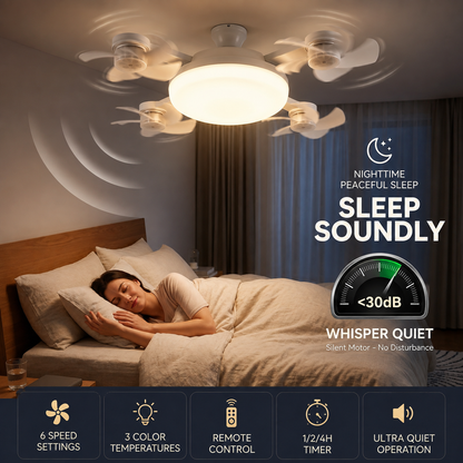 🌀2-in-1 E27 Screw-In Ceiling Fan Light