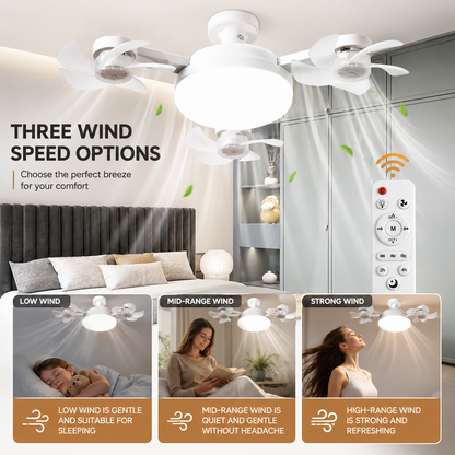 🌀2-in-1 E27 Screw-In Ceiling Fan Light