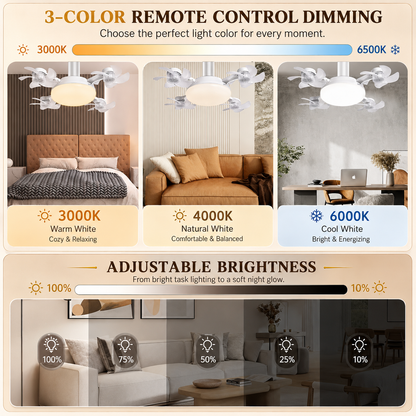 🌀2-in-1 E27 Screw-In Ceiling Fan Light