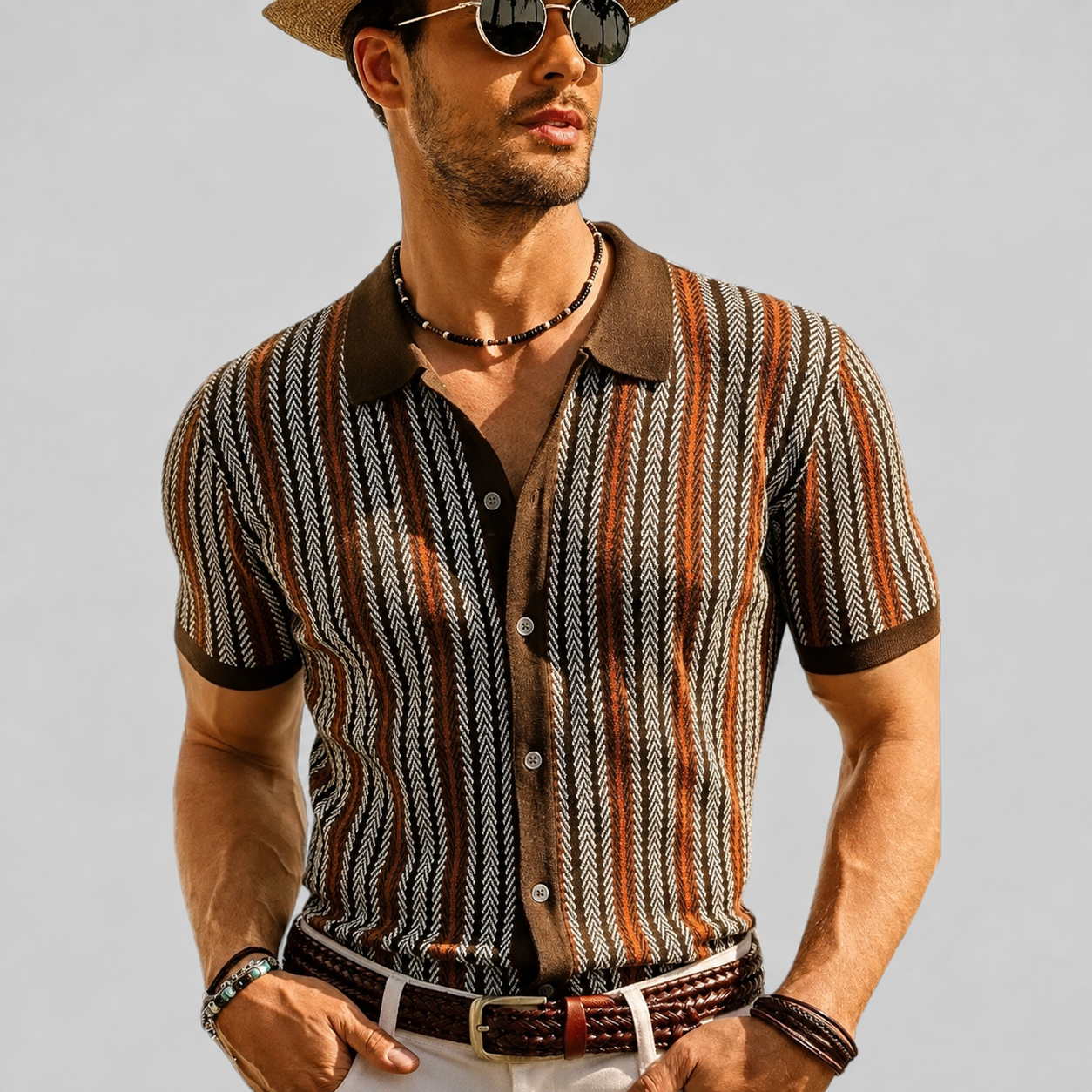 Men’s Retro Button Sweater – Lightweight Vintage Style for Casual & Formal Wear