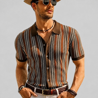 Men’s Retro Button Sweater – Lightweight Vintage Style for Casual & Formal Wear