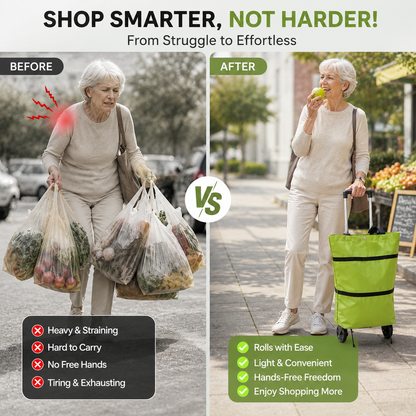 Foldable Wheeled Shopping Tote – Lightweight, Reusable & Spacious Grocery Bag