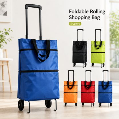 Foldable Wheeled Shopping Tote – Lightweight, Reusable & Spacious Grocery Bag
