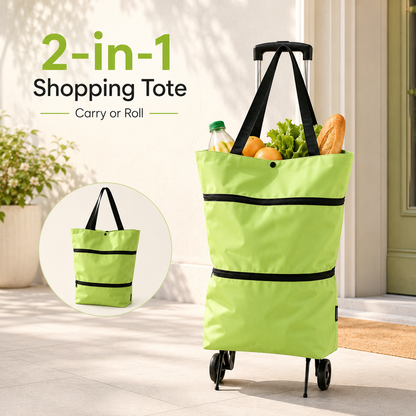 Foldable Wheeled Shopping Tote – Lightweight, Reusable & Spacious Grocery Bag