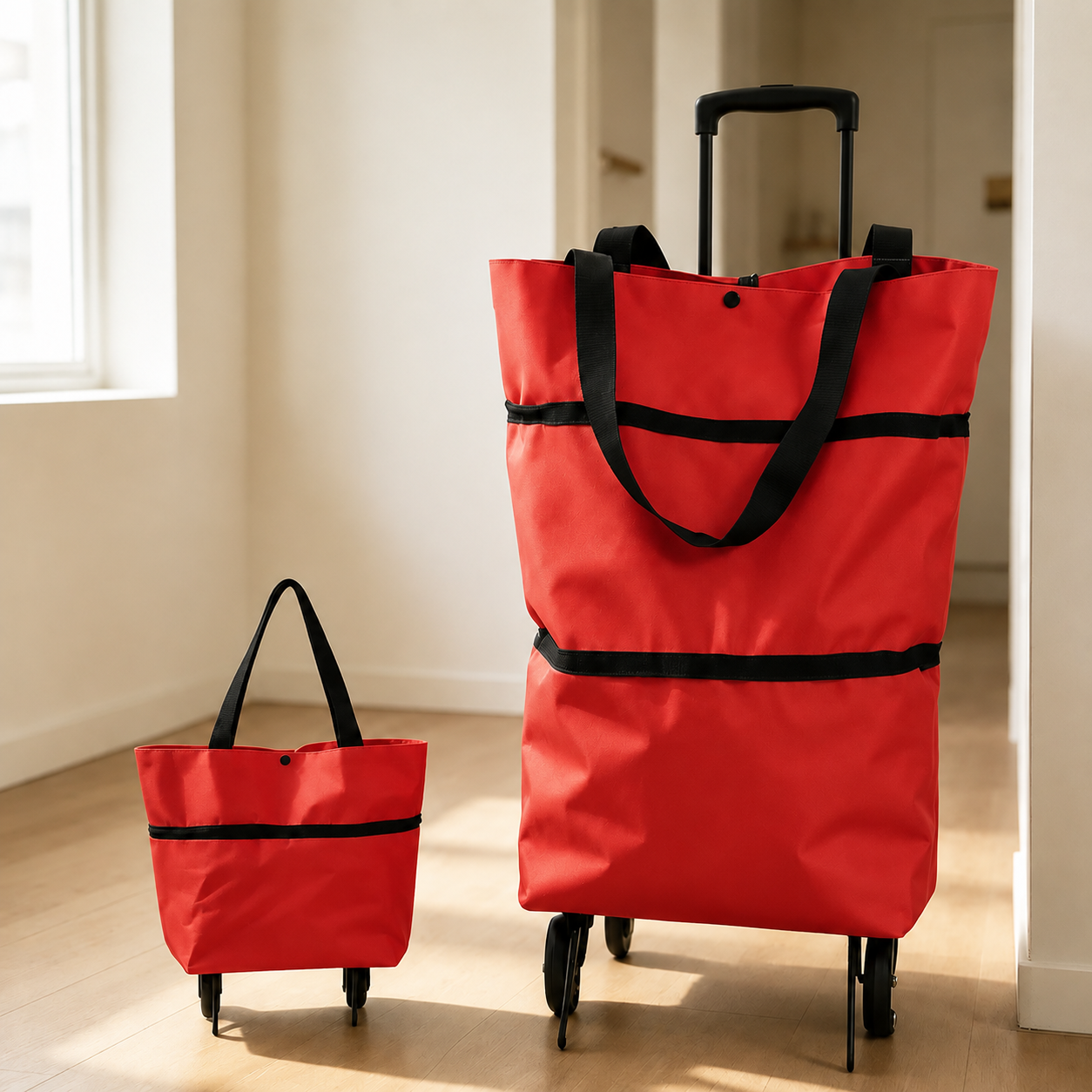 Foldable Wheeled Shopping Tote – Lightweight, Reusable & Spacious Grocery Bag