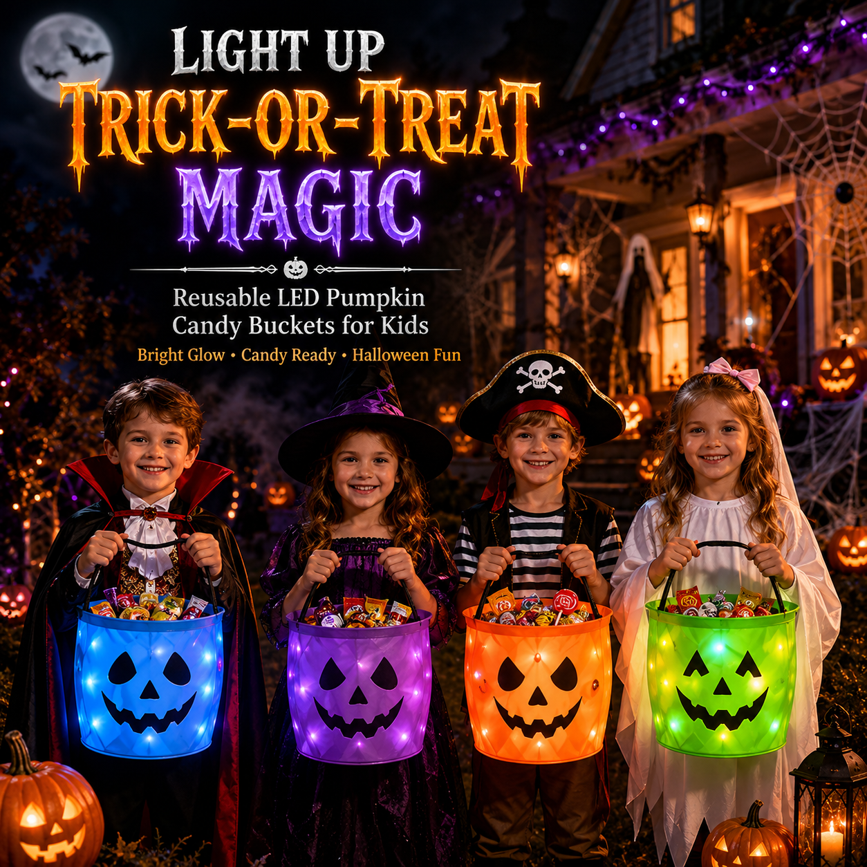 Light-Up Halloween Trick-or-Treat Bags