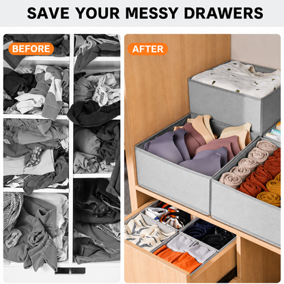 👕15-Piece Drawers Clothes Organizer - Reinforced Thick Fabric Foldable Storage Box