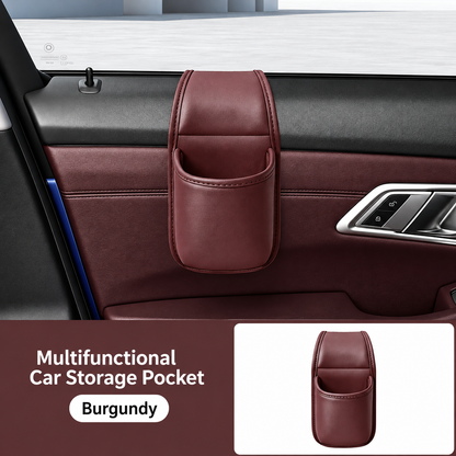 ✨ Premium Leather Car Door Storage Pocket — Dual-Layer Scratch-Proof Organizer for Phones & Keys 🚗💨