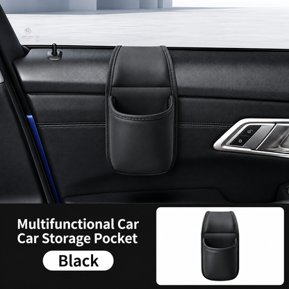 ✨ Premium Leather Car Door Storage Pocket — Dual-Layer Scratch-Proof Organizer for Phones & Keys 🚗💨