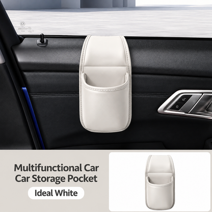✨ Premium Leather Car Door Storage Pocket — Dual-Layer Scratch-Proof Organizer for Phones & Keys 🚗💨