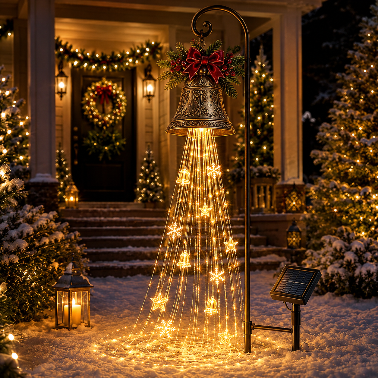 🎄 Christmas Bell Cascade Solar Yard Light