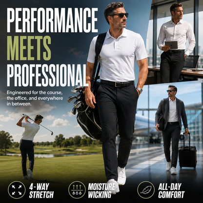 Men's Lightweight Stretch Golf & Dress Pants — All-Day Performance & Versatile Comfort