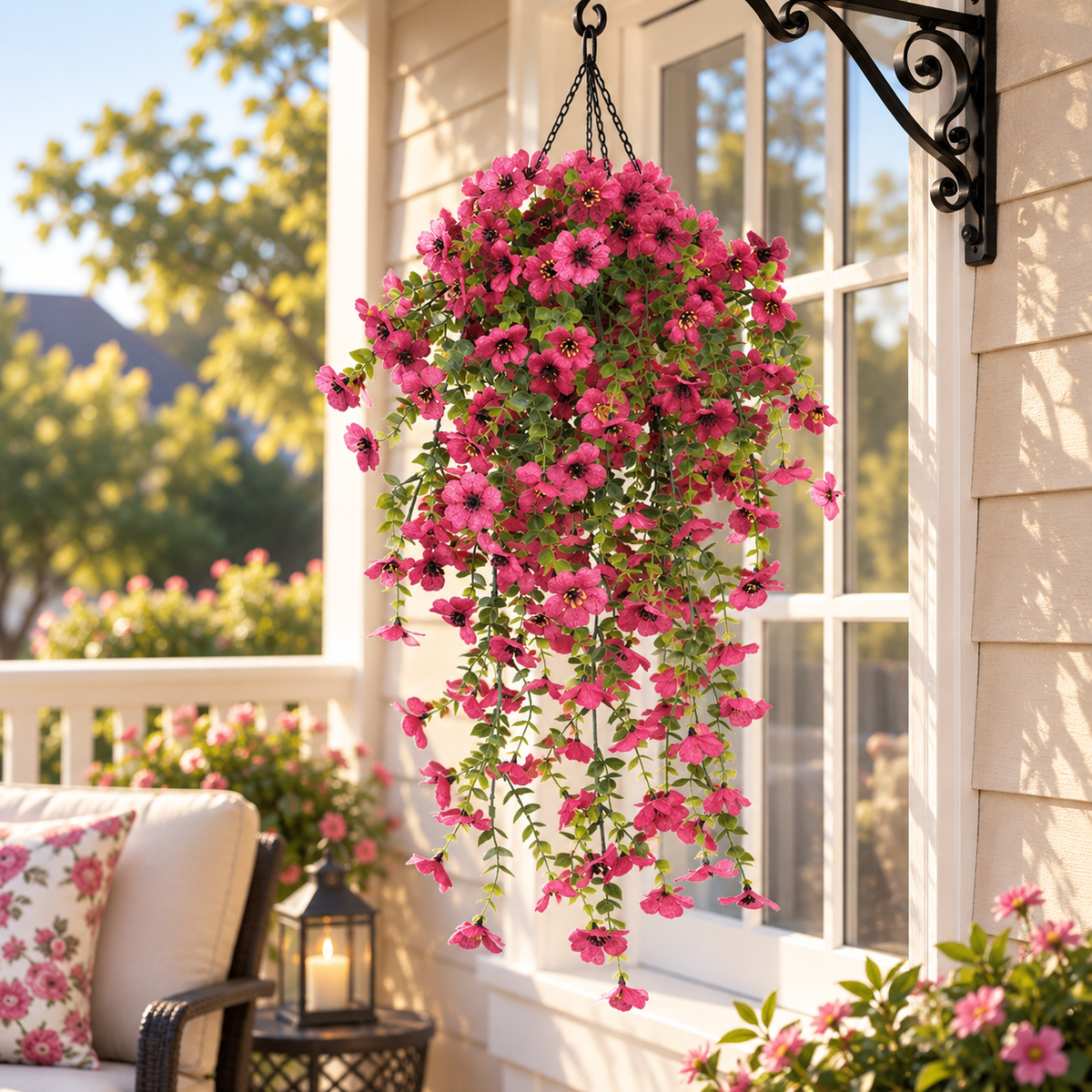 🌿 Maintenance-Free 30-Inch Cascading Faux Daisy Vines – Rich Seasonal Porch & Window Box Decor (8 PCS)
